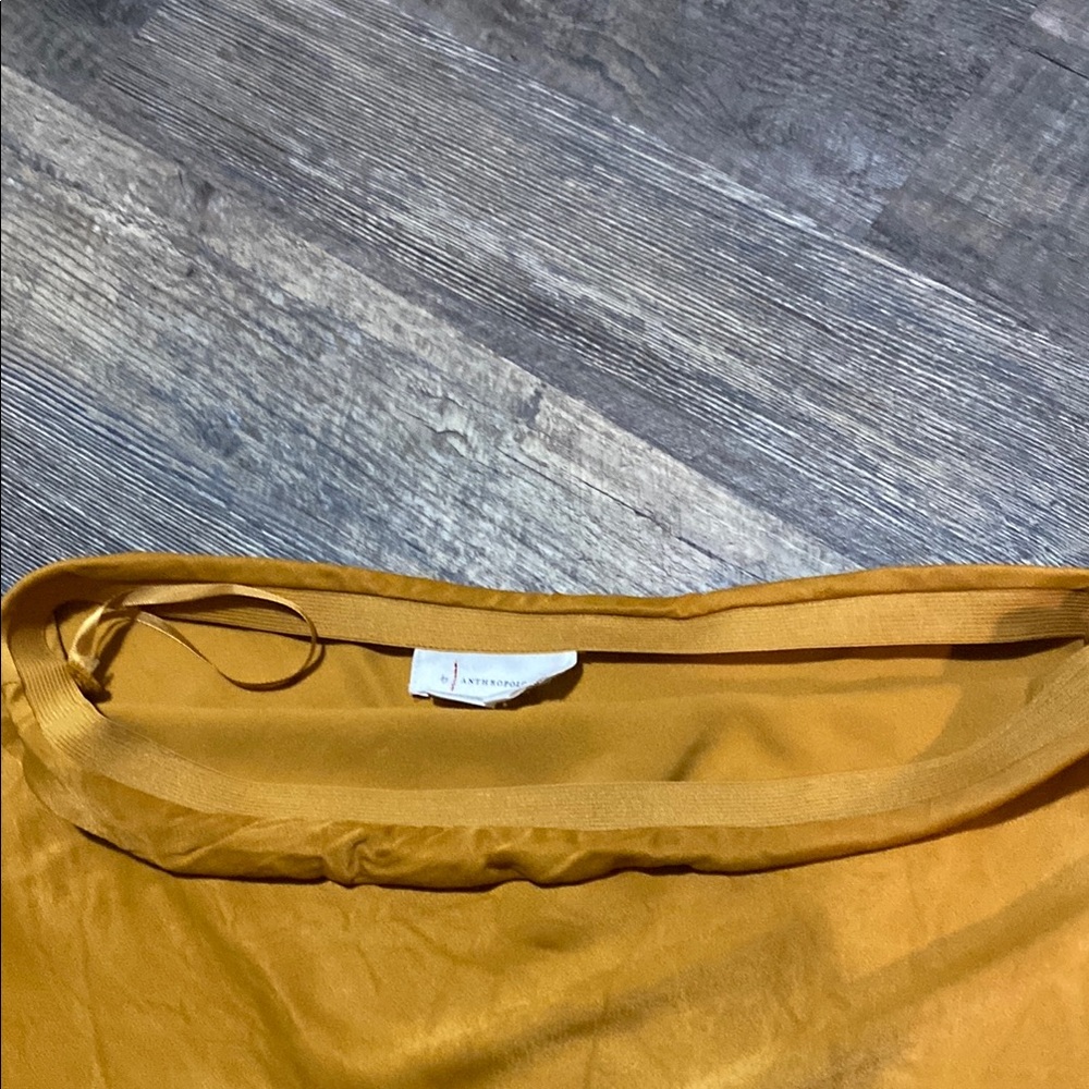 Anthropologie Gold Silky Strapless Top Size M - Picture 8 of 10